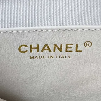 Chanel Small Backpack AS4275 Calfskin & Gold Tone Metal White