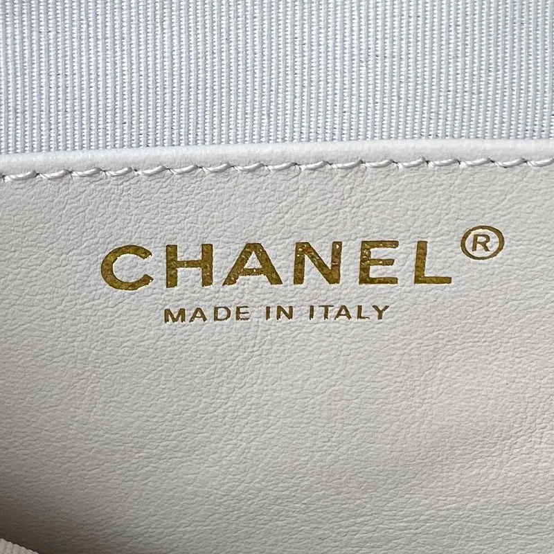 Chanel Small Backpack AS4275 Calfskin & Gold Tone Metal White
