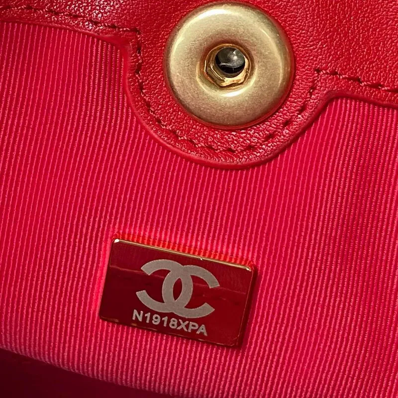 Chanel Small Backpack AS4275 Calfskin & Gold Tone Metal Red