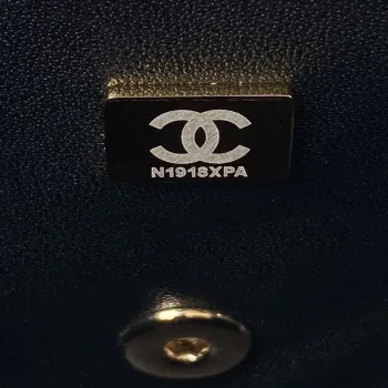 Chanel 23K AS2431 Mini flap Lambskin bag with top handle Black