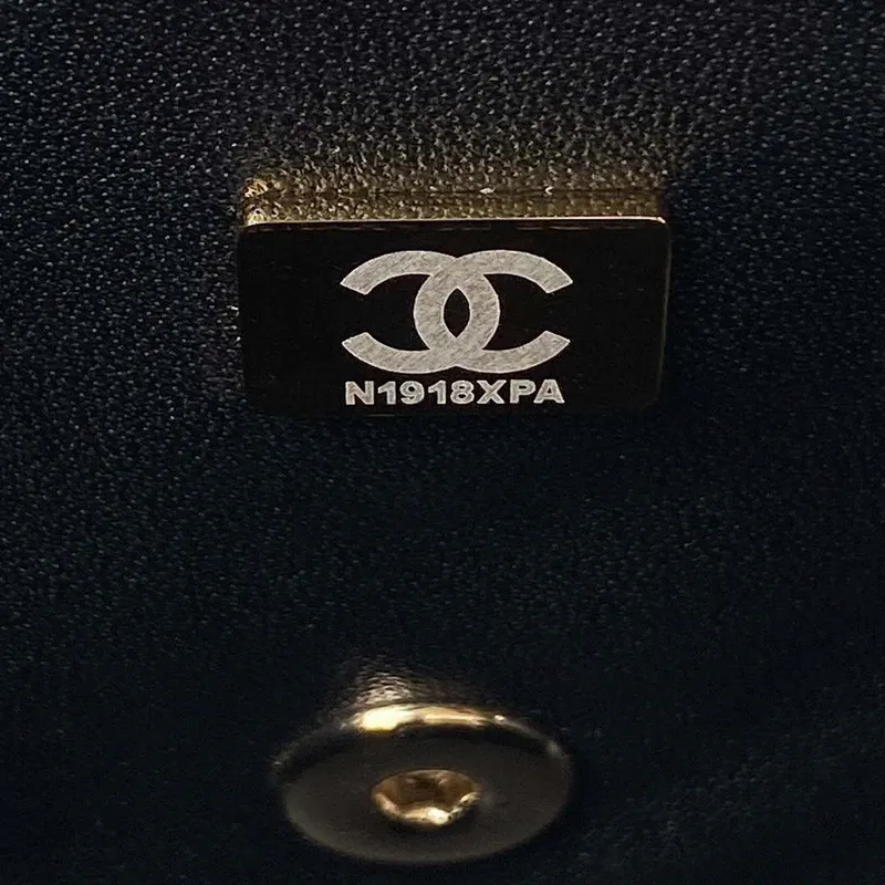 Chanel 23K AS2431 Mini flap Lambskin bag with top handle Black