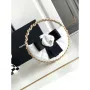 Chanel AP3583 Pouch Mixed Fibers 22cm Calfskin & Gold Tone Metal White AP3584