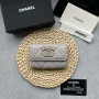 Chanel AP1790 19 flap Card Holder shiny lambskin gold tone ruthenium finish metal Gray