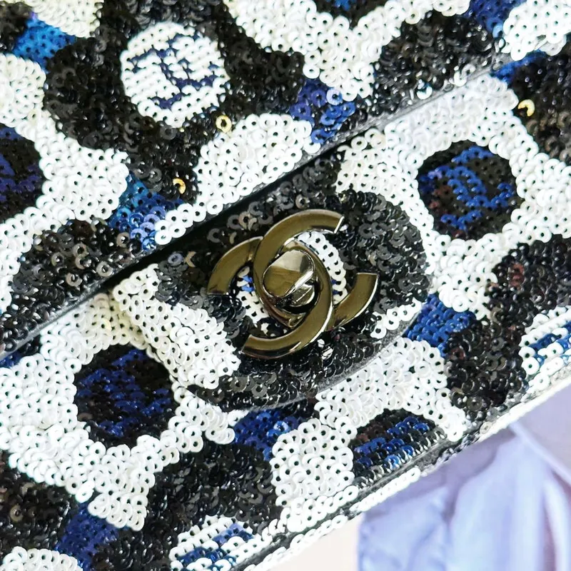 Chanel AS4419 Mini Flap Bag Sequins & Ruthenium Finish Metal