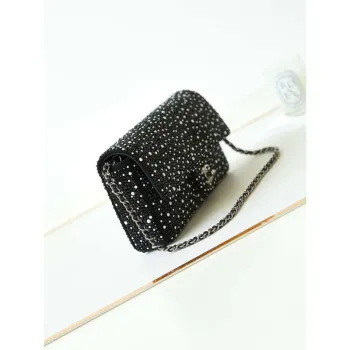 Chanel AS4372 Clutch Bag Strass Crystal Pearls & Ruthenium Finish Metal