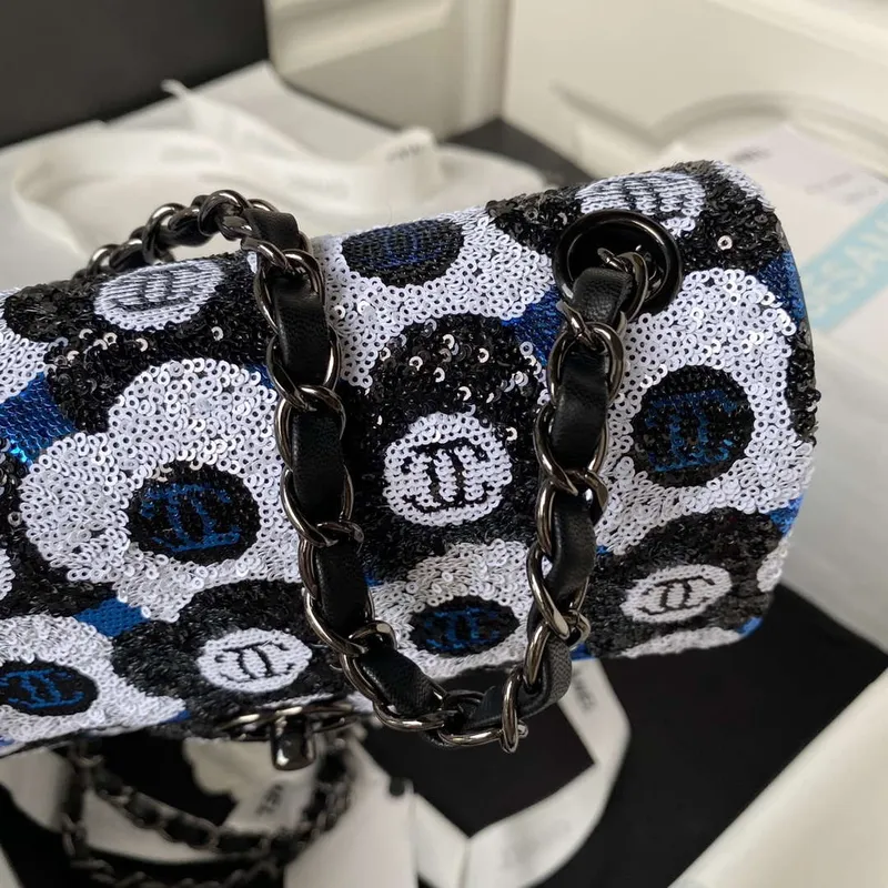 Chanel AS4418 Small Flap Bag Sequins & Ruthenium Finish Metal