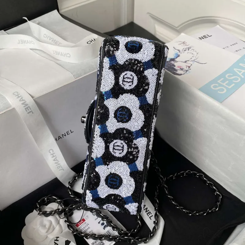 Chanel AS4418 Small Flap Bag Sequins & Ruthenium Finish Metal