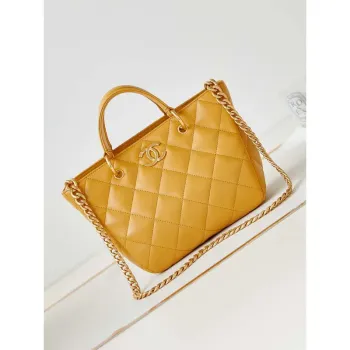 Chanel AS4188 Small Hobo Bag Shiny lambskin Gold Metal Yellow