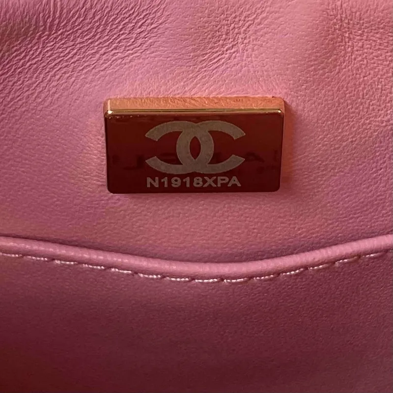 Chanel AS4416 Mini Shopping Bag shiny aged Calfskin gold tone metal Pink