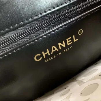 Chanel AS4416 Mini  Shopping Bag shiny aged Calfskin gold tone metal Black
