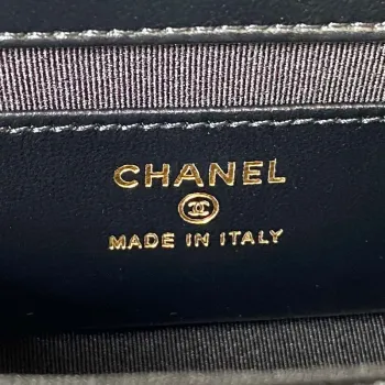 Chanel AP3485 Clutch With Chain Shiny Lambskin & Gold Tone Metal Black