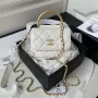 Chanel AP3485 Clutch With Chain Shiny Lambskin & Gold Tone Metal White