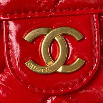 Chanel AS4323 Small Hobo Bag Shiny Crumpled Calfskin Gold Metal Red