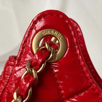 Chanel AS4323 Small Hobo Bag Shiny Crumpled Calfskin Gold Metal Red