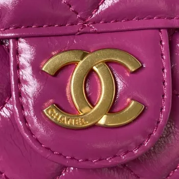 Chanel AS4323 Small Hobo Bag Shiny Crumpled Calfskin Gold Metal Purple