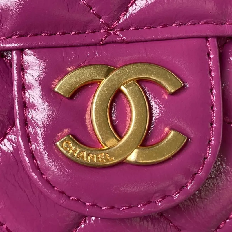 Chanel AS4323 Small Hobo Bag Shiny Crumpled Calfskin Gold Metal Purple