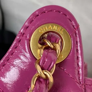 Chanel AS4323 Small Hobo Bag Shiny Crumpled Calfskin Gold Metal Purple