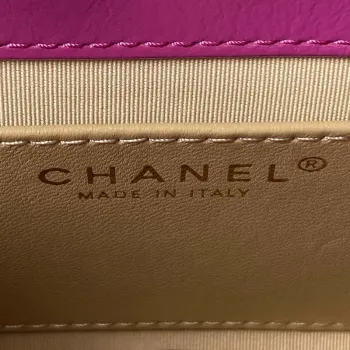 Chanel AS4323 Small Hobo Bag Shiny Crumpled Calfskin Gold Metal Purple