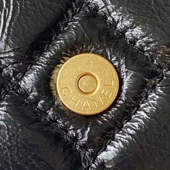 Chanel AS4323 Small Hobo Bag Shiny Crumpled Calfskin Black Gold Metal