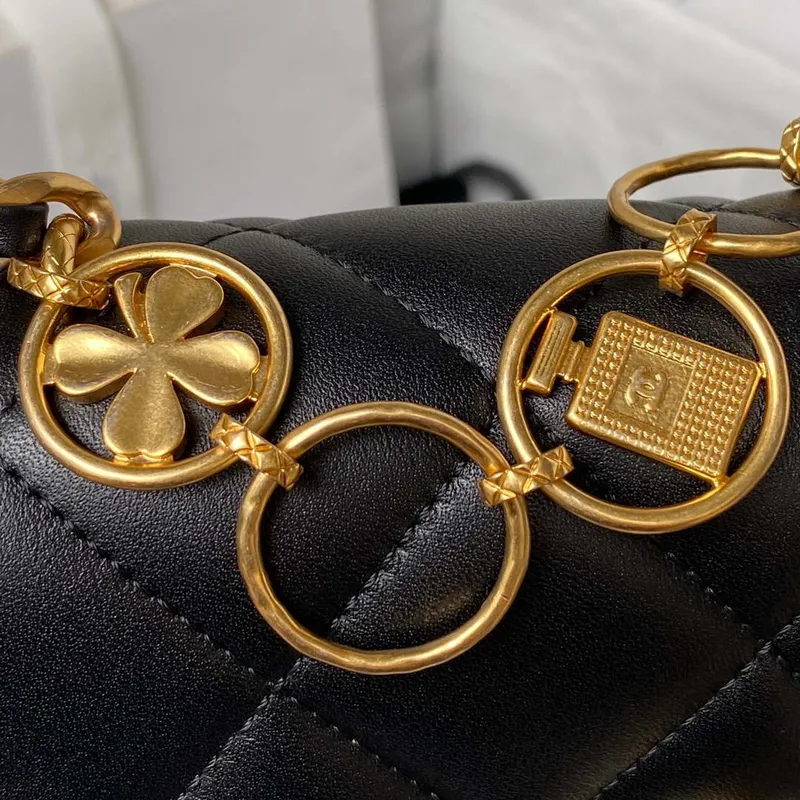 Chanel AS4274 Mini Flap Crossbody Bag Lambskin Black