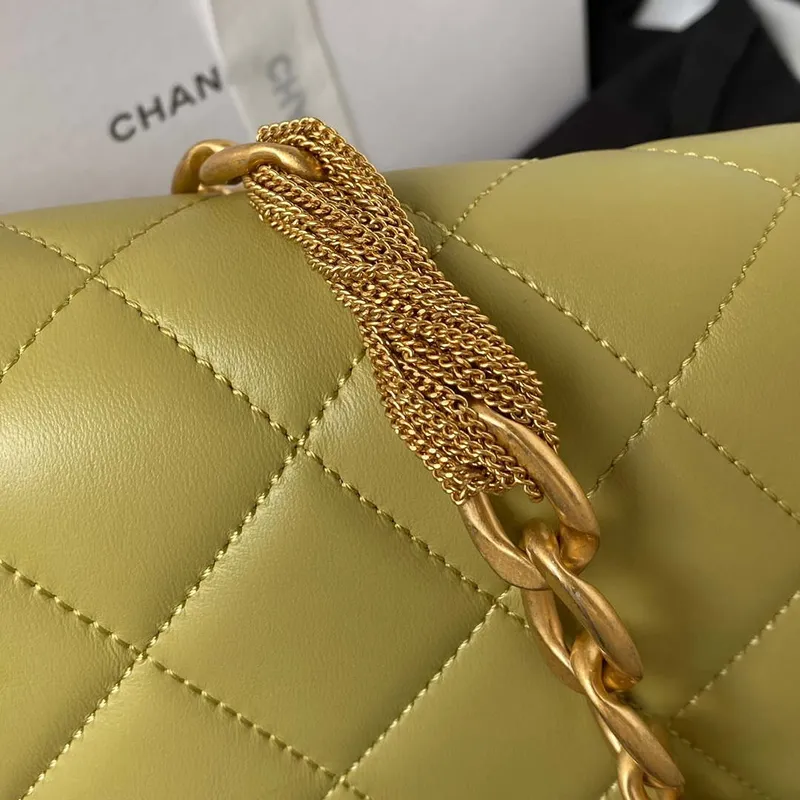 Chanel AS4231 Small Flap Bag Lambskin Yellow
