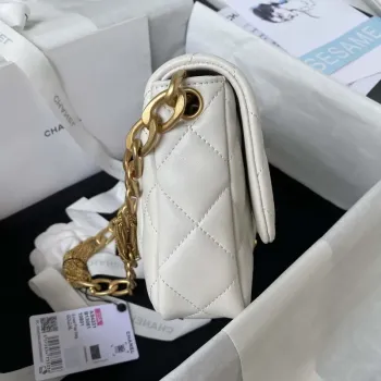 Chanel AS4231 Small Flap Bag Lambskin White