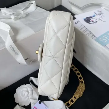Chanel AS4231 Small Flap Bag Lambskin White