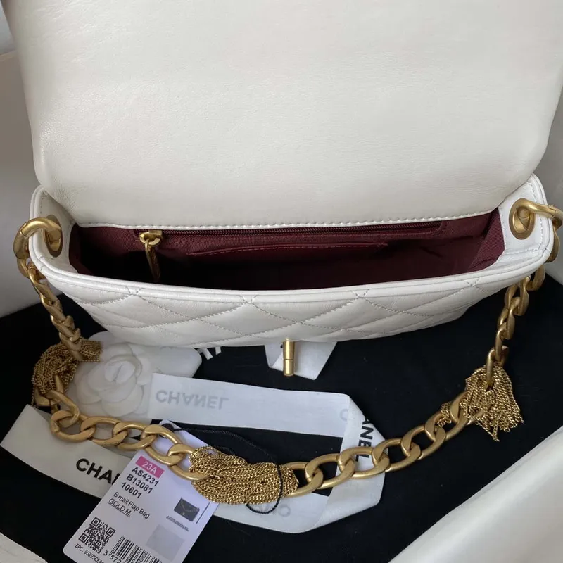 Chanel AS4231 Small Flap Bag Lambskin White