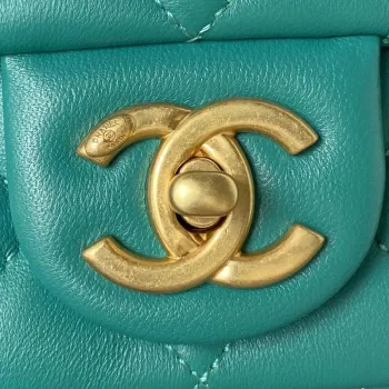 Chanel AS4231 Small Flap Bag Lambskin Green