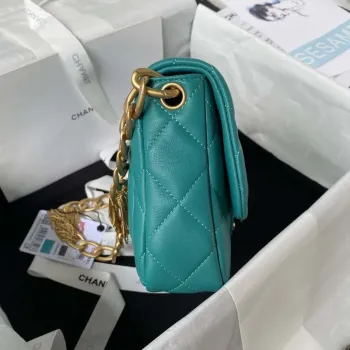 Chanel AS4231 Small Flap Bag Lambskin Green