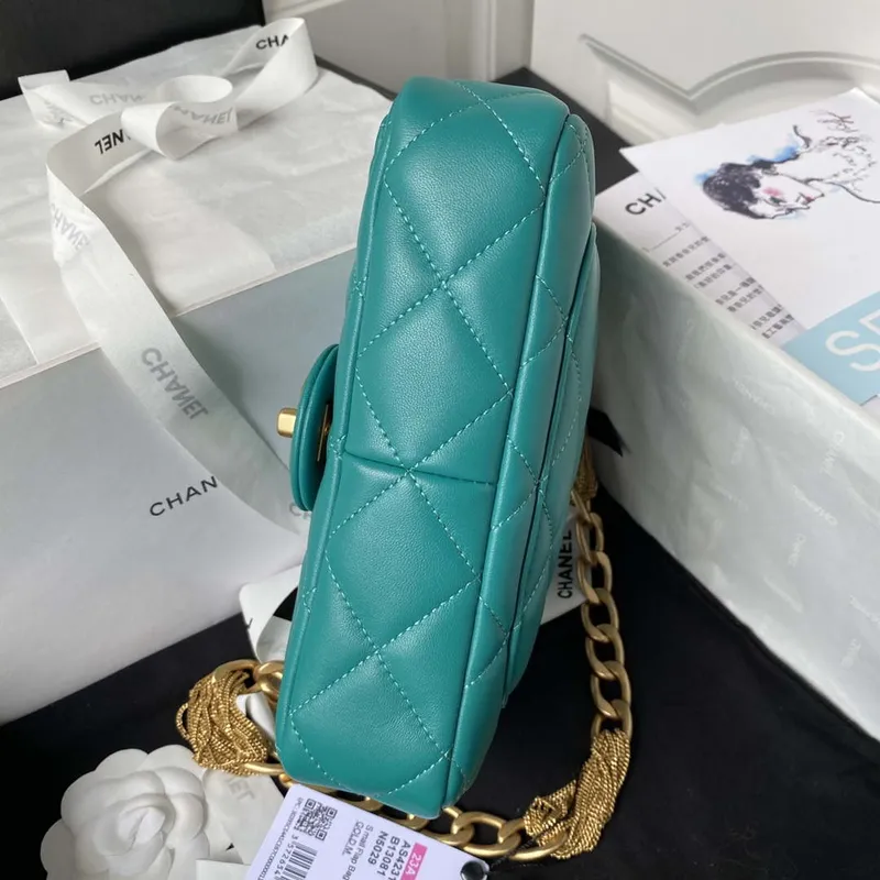 Chanel AS4231 Small Flap Bag Lambskin Green