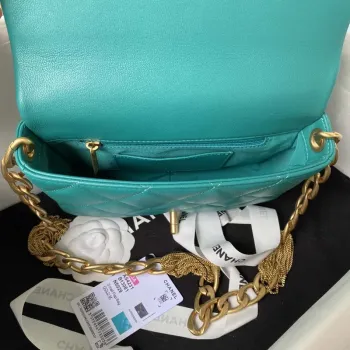 Chanel AS4231 Small Flap Bag Lambskin Green
