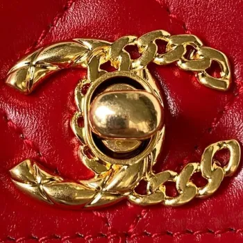 Chanel AS4306 Small Flap bag with Handle Lambskin Red