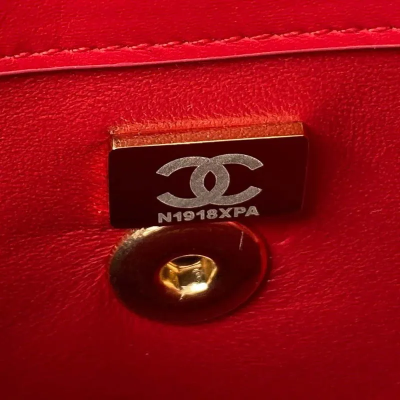 Chanel AS4306 Small Flap bag with Handle Lambskin Red