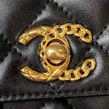 Chanel AS4307 Flap bag with Handle Lambskin Black