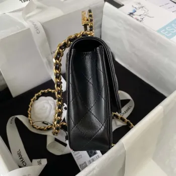 Chanel AS4307 Flap bag with Handle Lambskin Black