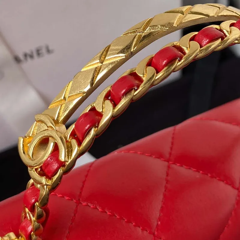 Chanel AS4307 Flap bag with Handle Lambskin Red