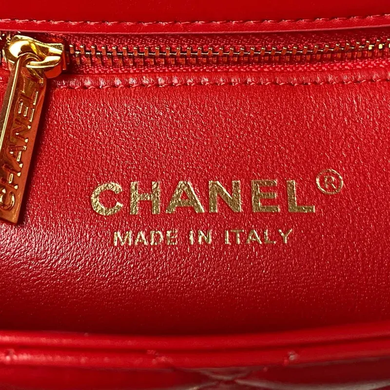 Chanel AS4307 Flap bag with Handle Lambskin Red