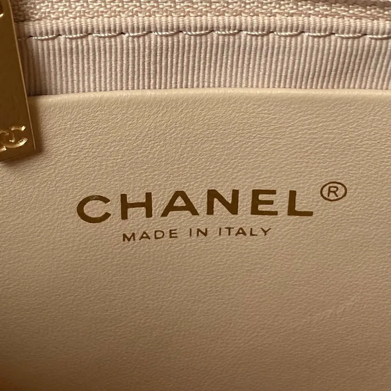 Chanel AS4368 Large HOBO Bag Shiny Crumpled Lambskin & Gold Tone Metal Apricot