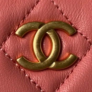 Chanel AS4368 Large HOBO Bag Shiny Crumpled Lambskin & Gold Tone Metal Pink