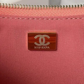 Chanel AS4368 Large HOBO Bag Shiny Crumpled Lambskin & Gold Tone Metal Pink