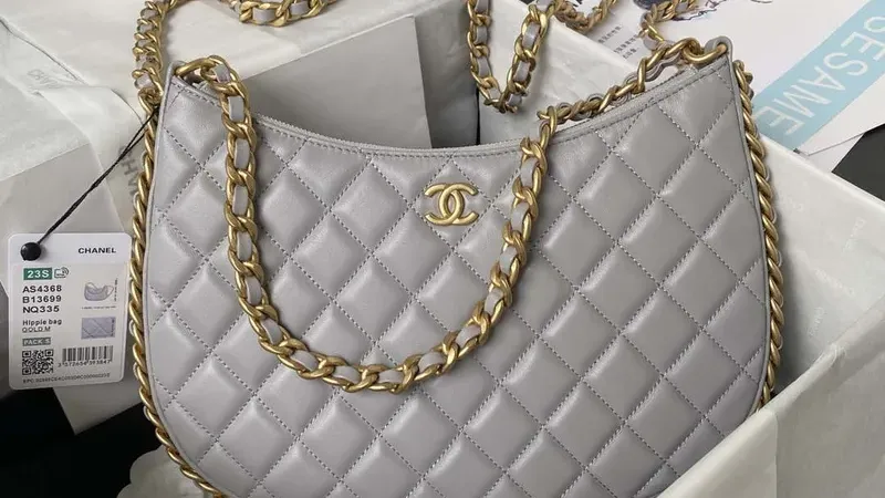 Chanel AS4368 Large Hobo Bag — Shiny Crumpled Lambskin & Gold-Tone Metal