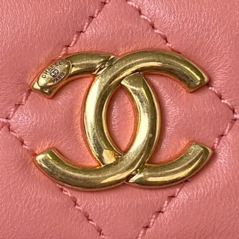 Chanel AP3513 Woc Clutch With Chain lambskin Imitation Pearls Enamel & Gold Pink
