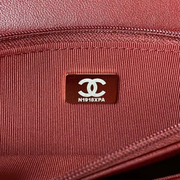 Chanel AP3504 Woc Wallet On Chain lambskin Imitation Pearls Strass & Gold Wine Red