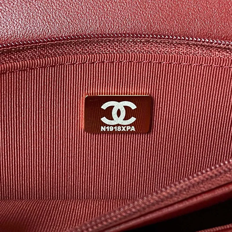 Chanel AP3504 Woc Wallet On Chain lambskin Imitation Pearls Strass & Gold Wine Red
