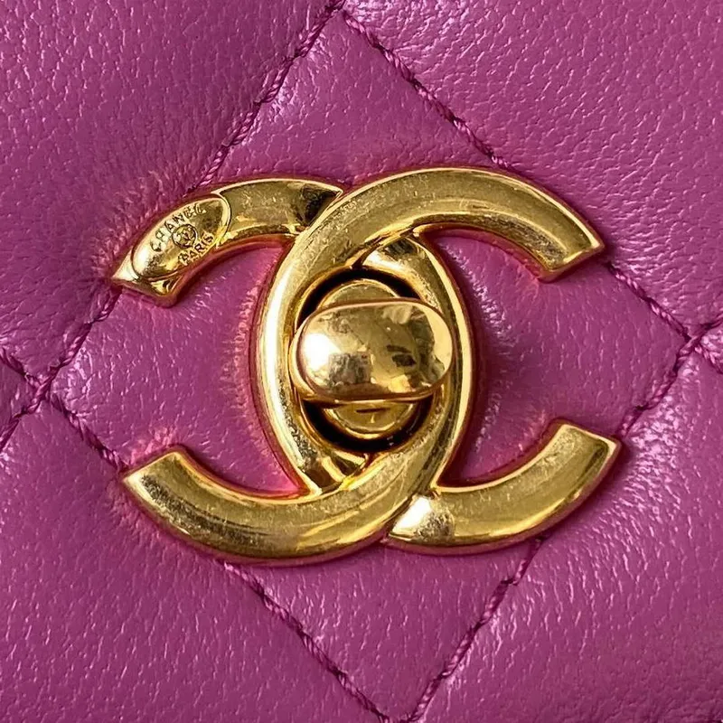 Chanel AP3504 Woc Wallet On Chain lambskin Imitation Pearls Strass & Gold Purple