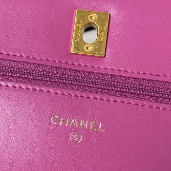 Chanel AP3504 Woc Wallet On Chain lambskin Imitation Pearls Strass & Gold Purple