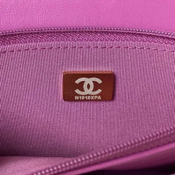 Chanel AP3504 Woc Wallet On Chain lambskin Imitation Pearls Strass & Gold Purple