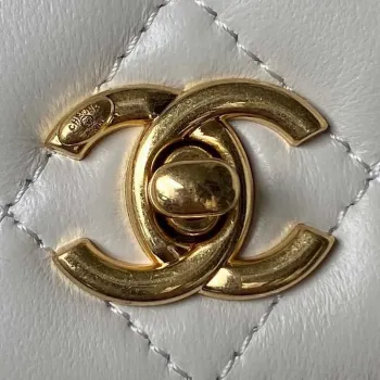 Chanel AP3504 Woc Wallet On Chain lambskin Imitation Pearls Strass & Gold white