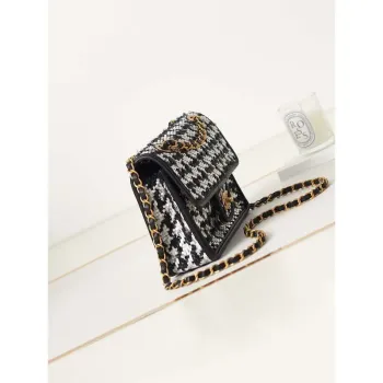 Chanel AS3767 Flap Bag Woven Lambskin Black